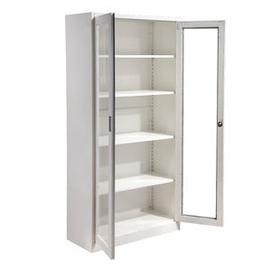 Armoire de bureau moderne en métal et acier avec porte en verre et serrure à clé pour le stockage sécurisé des outils Hôtel et chambre à coucher - Product Image 6