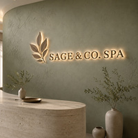 Lettres en relief 3D LED rétroéclairées pour extérieur, enseigne lumineuse en métal pour boutique, devanture de magasin, logo d'entreprise