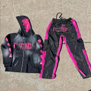 Conjunto de Sudadera y Pantalones Deportivos Unisex Personalizados OEM, Chaqueta Cortavientos de Nailon para Hombre, Pantalones Deportivos Ajustados, Conjunto Deportivo - Product Image 1