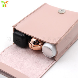 Korean style minimalist lipstick case, PU leather multi-piece lipstick storage bag with <b>small</b> <b>mirror</b>, mini lipstick pouch. - Product Image 3