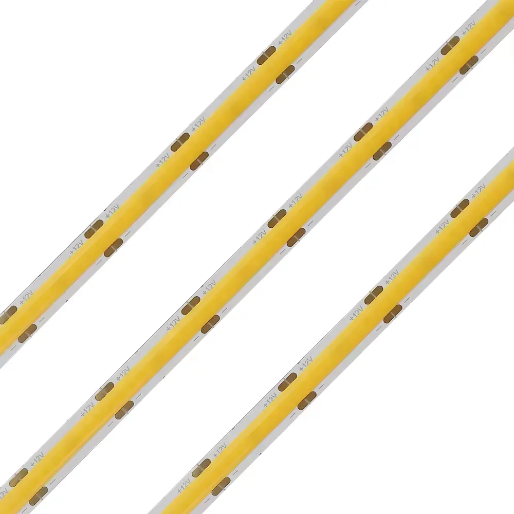 Individuelles 1 m 10 m 100 m led-bandlicht mit hoher dichte dc 12 v 24 v 320 leds 8 mm 10 w ip20 flexibles cob-led-lichtstreifen