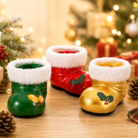 Maceta con Forma de Bota de Navidad, Maceta de Porcelana con Diseño Minimalista, Duradera y Ecológica, Decoración para Mesa de Jardín o Hogar