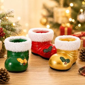 Vaso per Fiori a Forma di Stivale di Babbo Natale in Porcellana, Design Minimalista, Durevole, Ecologico, Leggero, per Esterni e <span class=keywords><strong>Giardino</strong></span> - Product Image 1
