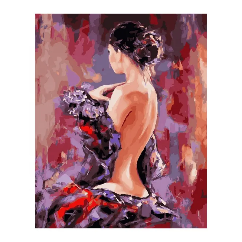 Lukisan Dinding Kanvas Seni Lukisan Tangan Dicetak Song Ji Lukisan dengan Angka Nude