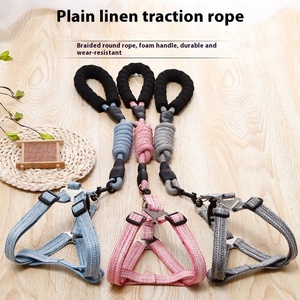 Conjunto de arnés colorido para perros de alta calidad, arnés ajustable para mascotas sin estrangulamiento con mango cómodo de fácil Control, cuerda para <span class=keywords><strong>Collar</strong></span> de perro - Product Image 2