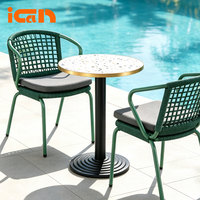 Nouvelles chaises de patio en corde pour jardin, chaises modernes pour café, chaises de bistrot empilables, chaises de salle à manger extérieures pour restaurant