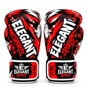 Guantes de boxeo de cuero PU con acolchado duradero, guantes para entrenamiento, sparring, bolsa de boxeo, guantes elegantes para fitness, gimnasio y deportes. - Product Image 1