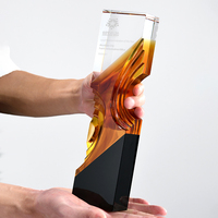Trophée de sport en cristal personnalisé de haute qualité pour basketball et football, récompense d'équipe, collection Montagne Verte, gravure sablée