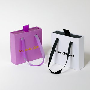 Hot Sale Recyclable Drawer Style Jewelry <b>Box</b> with Ribbon Handle Custom Logo <b>Gift</b> Packaging for All Jewelry - Product Image 2