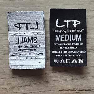 High Density Custom Brand <b>Name</b> Logo and Size End Folded Garment Textile Neck Woven Tags <b>Labels</b> for Clothing - Product Image 2
