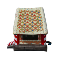 Château gonflable de Noël pour enfants, maison gonflable, toboggan gonflable en pain d'épice avec ventilateur pour événements de fête à louer