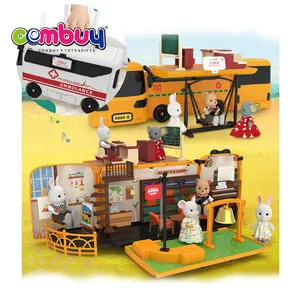Имитация детского школьного автобуса, ролевая мебель, кукла, сцена, детская игрушка, игровой домик