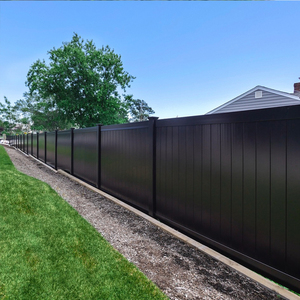 Fence de jardin en vinyle plastique noir <span class=keywords><strong>Fentech</strong></span> 6 pieds x 8 pieds, panneaux de confidentialité pour la cour - Product Image 1
