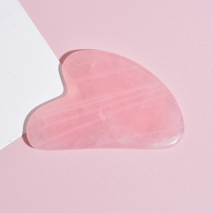 Venta directa de fábrica, logotipo personalizado gratuito, cuarzo rosa, gua sha, herramienta de masaje guasha, piel rosa, gua sha con caja - Product Image 4
