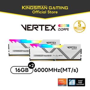 แรม Kingsman Gaming DDR5 16GBx2 6000MHz RGB สีขาว ได้รับการรับรองมาตรฐาน CE สำหรับเดสก์ท็อป มีสินค้าในสต็อก รับประกัน 5 ปี แรมสำหรับเกมเมอร์ แรม RGB DDR5 C - Product Image 3