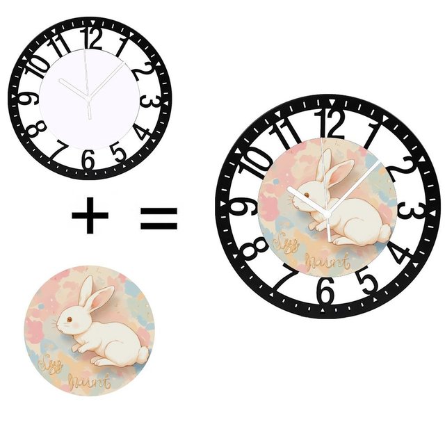 25cm Circular Iron Wall Clock with a Sunflower Field