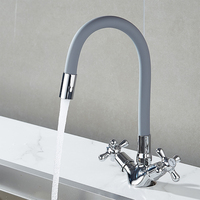 SANIPRO Meilleure Vente Robinet de Cuisine Mitigeur Extensible à Rotation 360° en Alliage de Zinc, à Monter sur Plan, avec Tuyau Flexible Universel