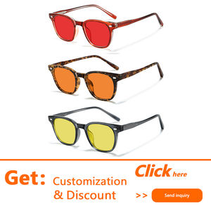 Lunettes de vue unisexes avec monture TR90, film de revêtement rétro tendance, verres orange jaune, anti-lumière bleue - Product Image 2