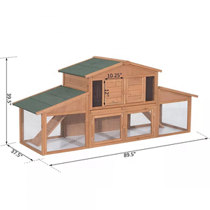 <span class=keywords><strong>Cage</strong></span> à lapins en bois pour l'extérieur et l'intérieur, imperméable, avec escalier et bac de nettoyage - Product Image 2