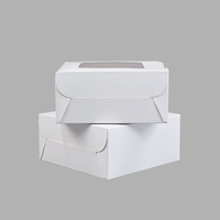 Boîte à gâteau personnalisée de dessert de pâtisserie de cadeau d'anniversaire de papier de carton blanc de catégorie comestible avec la fenêtre claire