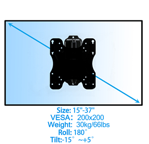 Support mural <span class=keywords><strong>articulé</strong></span> LILONG E26 pour écrans de 15 à 37 pouces -15 °   Support inclinable en acier 200x200 VESA avec rotation - Product Image 3