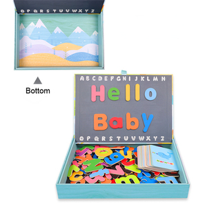Fornitura di fabbrica di vendita calda per bambini orologio digitale in legno giocattolo lettera di apprendimento educativo puzzle magnetici libro per bambini giocattoli - Product Image 4