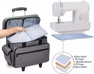 Échantillon gratuit Nouveau boîtier de machine à coudre sur roues Sac de rangement à roulettes Sac de machine à coudre en nylon - Product Image 5