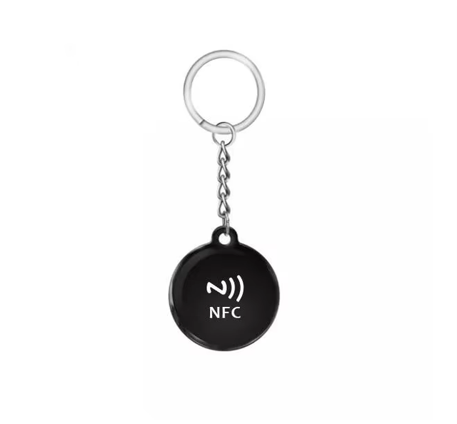 Custom QR Code Keychain with Programmable RFID Epoxy NFC Pet ID Tag 13.56MHz Mini Tag Printed Custom URL