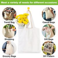 Sac fourre-tout en toile personnalisé avec poignée, toile de coton réutilisable, sac fourre-tout pour les courses, sac fourre-tout vierge pour la promotion publicitaire