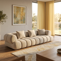 Canapé modulaire moderne, canapé incurvé arrondi, canapé droit rembourré effet nuage pour salon de villa, mobilier de maison