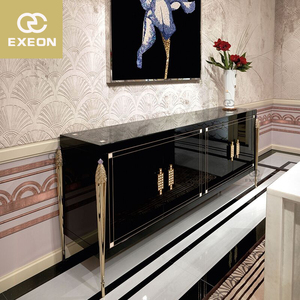 Postmodern Minimalist Metal Wine Cabinet Villa Restaurant Light Luxury Side Cabinet Solid Wood Wine Cabinet
