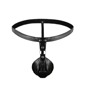 Sous-vêtements string en similicuir pour homme, taille basse, noir, spandex, sexy - Product Image 1