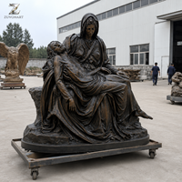 Sculpture religieuse Pieta en bronze, artisanat métallique, moulée à la main, écologique, statue catholique pour la décoration d'églises, de commémorations et de jardins