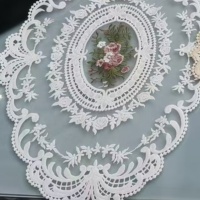 Set de table et napperon de luxe de style européen en tissu brodé de dentelle écologique pour salle à manger et décoration intérieure