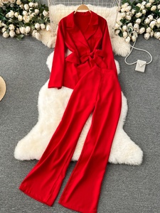 Traje <span class=keywords><strong>de</strong></span> dos piezas <span class=keywords><strong>para</strong></span> <span class=keywords><strong>fiesta</strong></span> <span class=keywords><strong>de</strong></span> oficina <span class=keywords><strong>para</strong></span> <span class=keywords><strong>mujer</strong></span> <span class=keywords><strong>con</strong></span> cordones y pantalones ajustados Traje <span class=keywords><strong>de</strong></span> <span class=keywords><strong>mujer</strong></span> - Product Image 4