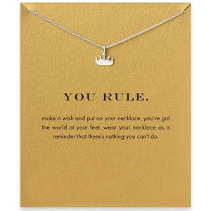 Collar con colgante de hueso de la clavícula, Gargantilla corta, corona, color dorado - Product Image 4