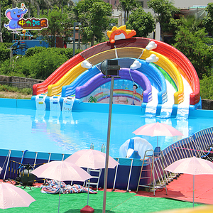 Ngoài trời tùy biến trượt bơm hơi hồ bơi công viên nước trò chơi cầu vồng trượt nước Hồ bơi bơm hơi nổi trò chơi nước bơm hơi - Product Image 6