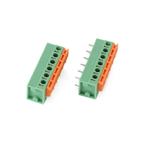 Spring Type Brass PCB Terminal Block 5.08mm Pitch Straight/Right Angle Pin Connector
