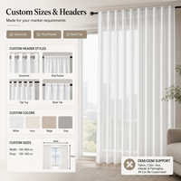 Cortinas de Voile de Lujo para Hoteles, Cortinas Transparentes al por Mayor de Fábrica para Habitaciones, Oficinas y Edificios, Tamaño Personalizado