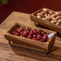 Plateau en bois massif écologique pour fruits secs, plateau créatif classique pour fête, maison, salon, table basse, rangement pour noix et collations