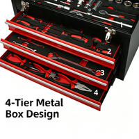 Coffret à outils de type tiroir pour automobile, kit de quincaillerie multifonction avec clé à cliquet et tournevis pour la réparation automobile