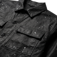 Veste en jean pour homme XUCHANG OEM, personnalisable avec logo, de haute qualité, style streetwear, effet éclaboussures cirées, 100% coton, design original