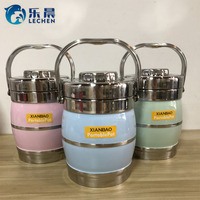 Thermos alimentaire en acier inoxydable de 2,2 L avec poignée et compartiment, récipient isotherme pour aliments, boîte à lunch