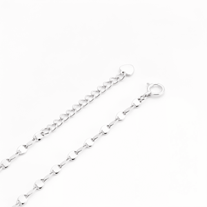 Bracelet fin en platine Pt950 blanc mat, à segments empilables, discret, unisexe, pour le bureau et le quotidien, accessoire de poignet, cadeau - Product Image 4