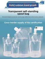 Pochette à bec verseur multi-usages de qualité alimentaire, sac en nylon PA sous vide pour soupes, bouillons de bœuf, sauces et boissons, pour la vente à emporter et l'usage domestique
