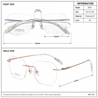 Gafas de lectura de titanio sin montura con patillas, montura óptica de titanio, anti luz azul AZg510ay, en stock.