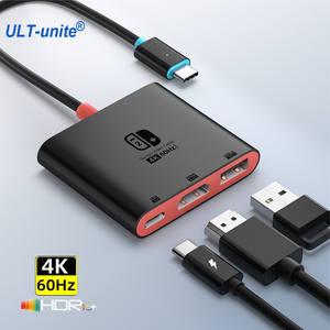 Ut-đoàn kết Mới 3 trong 1 <span class=keywords><strong>USB</strong></span> C HUB để HDTV 4K đầu ra <span class=keywords><strong>USB</strong></span> 3.0 PD Sạc 100W Loại C Adapter cho switch2 OLED 5Gbps chức năng dữ liệu - Product Image 1