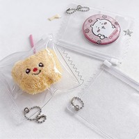 Sac à fermeture éclair en PVC anti-humidité avec impression de bordure de manga personnalisée, chaîne de suspension, badge anime, marchandise personnalisable en taille et couleur