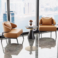 Chaise en cuir moderne de luxe avec pieds en métal, réglable et durable, pour salon, loisirs, hôtel
