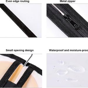 Housse de costume en PEVA avec logo personnalisé, sac à vêtements zippé anti-poussière pour manteau suspendu, housse de protection tendance pour vêtements domestiques - Product Image 3
